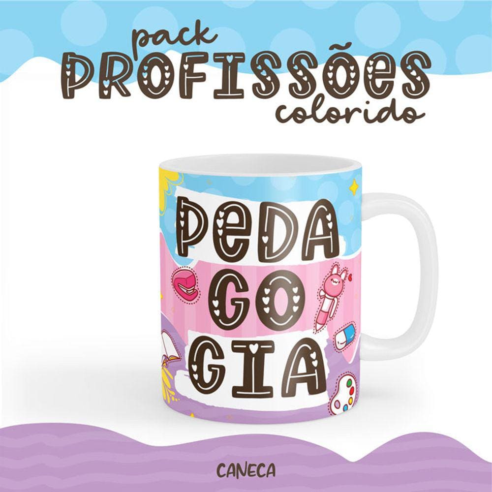Caneca Cerâmica Color Profissão Pedagogia