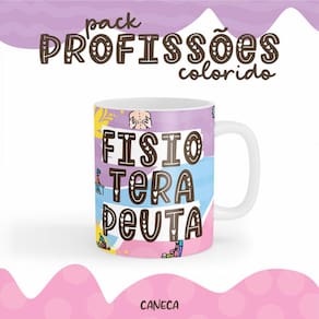 Caneca Cerâmica Color Profissão Fisioterapeuta