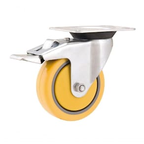 Rodizio Giratório Com Freio 3 Média 50Kg Núcleo Pvc Poliure