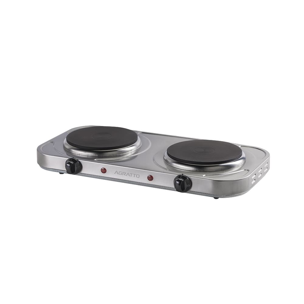 Fogão Elétrico Portátil 2 Bocas Aço Inox Agratto