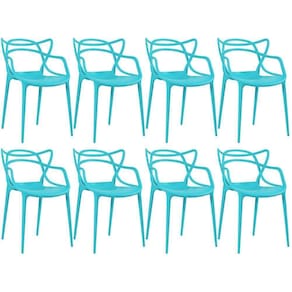 Kit - 8 X Cadeiras Masters Allegra - Azul Tiffany