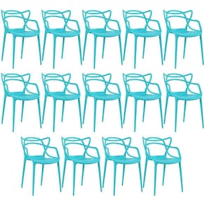 Kit - 14 X Cadeiras Masters Allegra - Azul Tiffany