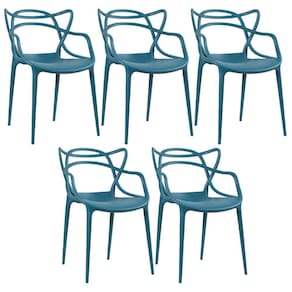 Kit - 5 X Cadeiras Masters Allegra - Turquesa