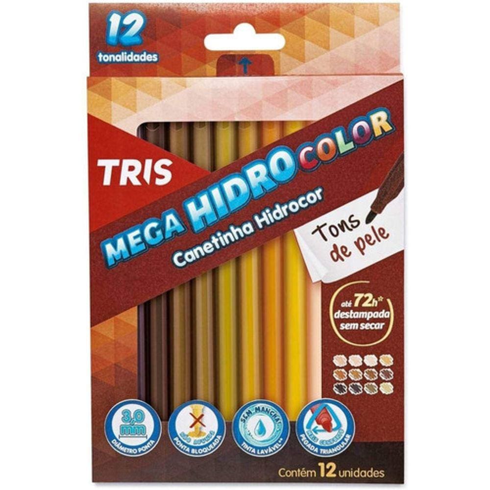 Hidrocor Tris Com 12 Cores Tons De Pele