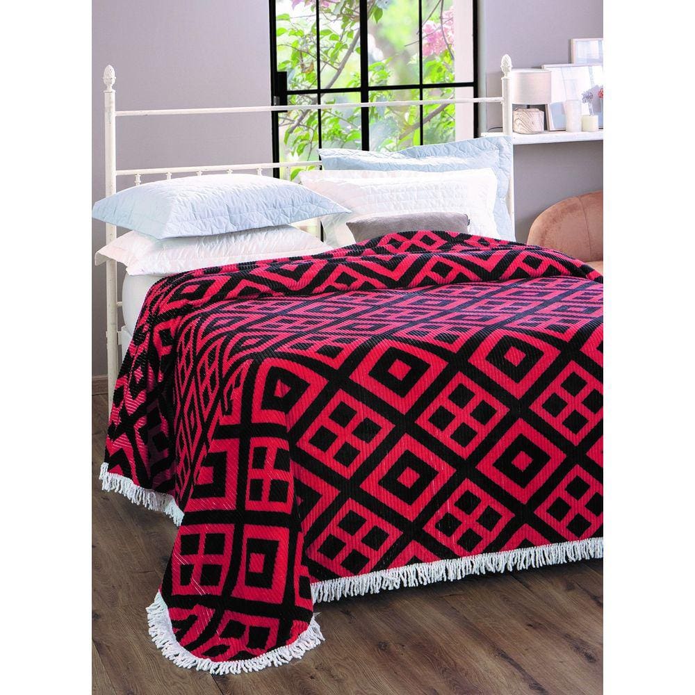 Colcha Chenille Jolitex Com Franja Gabriela 220x240m Vermelha