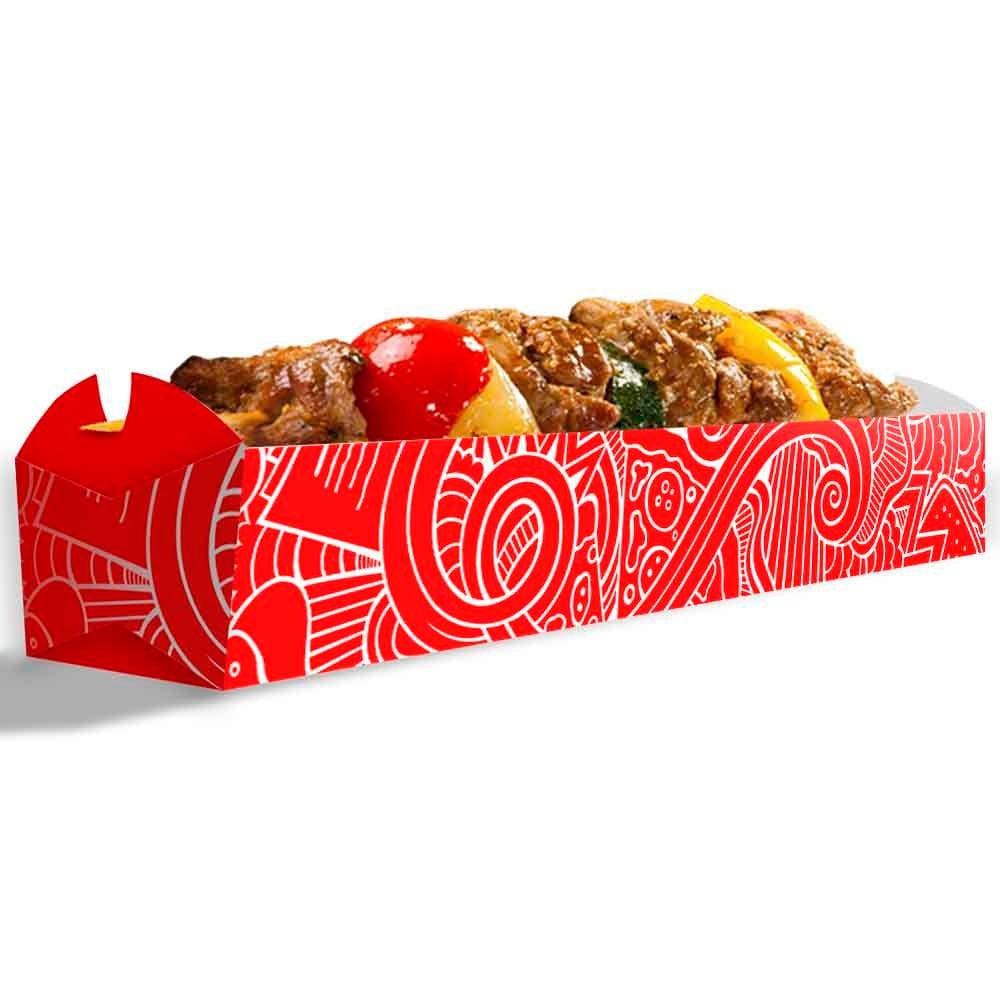 Embalagem Caixinha para Espetinho 200un Vermelho