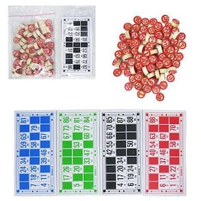 Jogo De Bingo Recreativo 48 Cartelas E 90 Pedras Em Madeira
