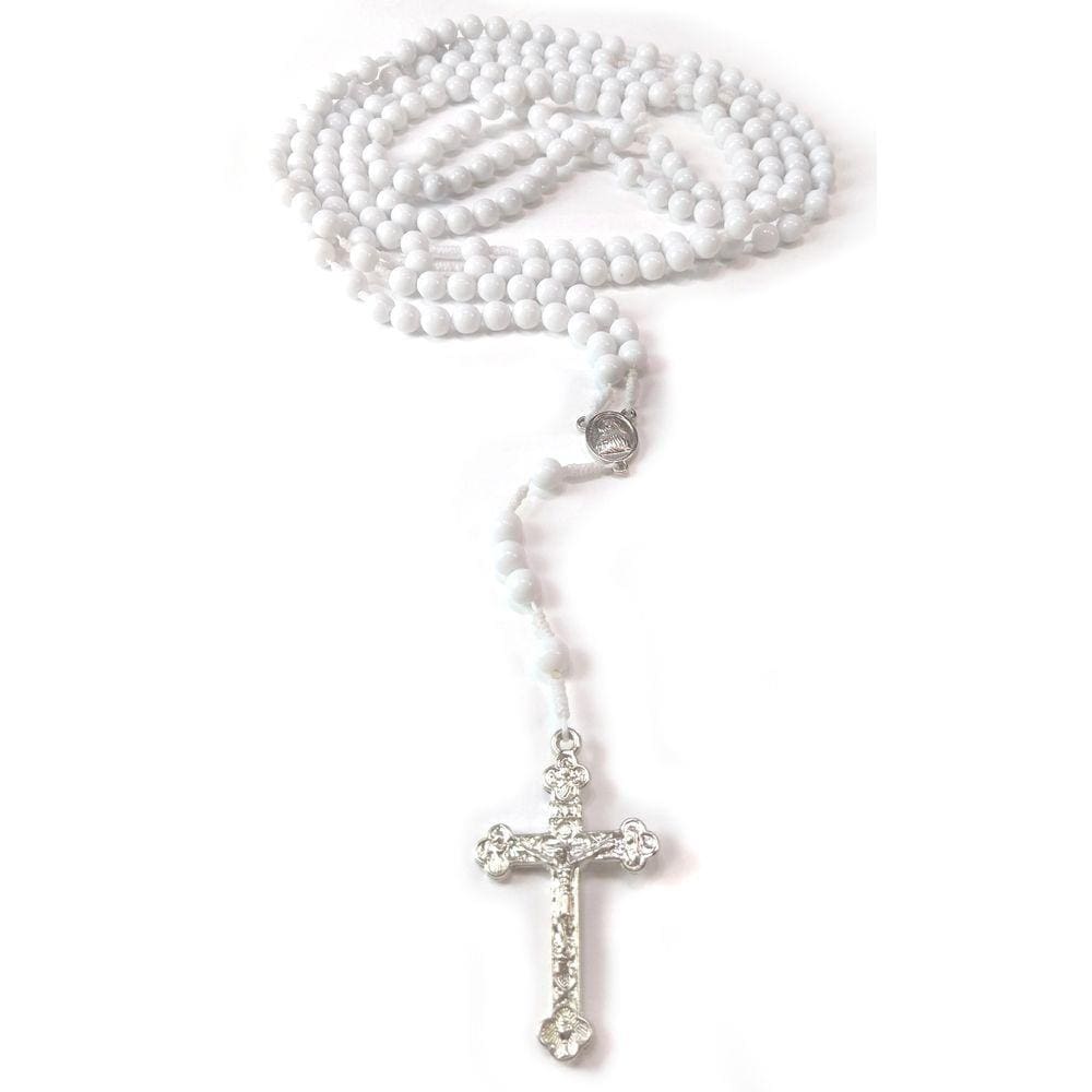 Rosário Completo Branco Com 20 Mistérios