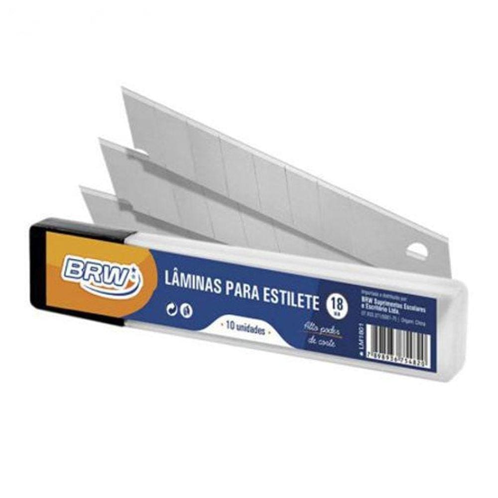 Lâmina Para Estilete Largo Com 10 Unidade Lm1801 Brw
