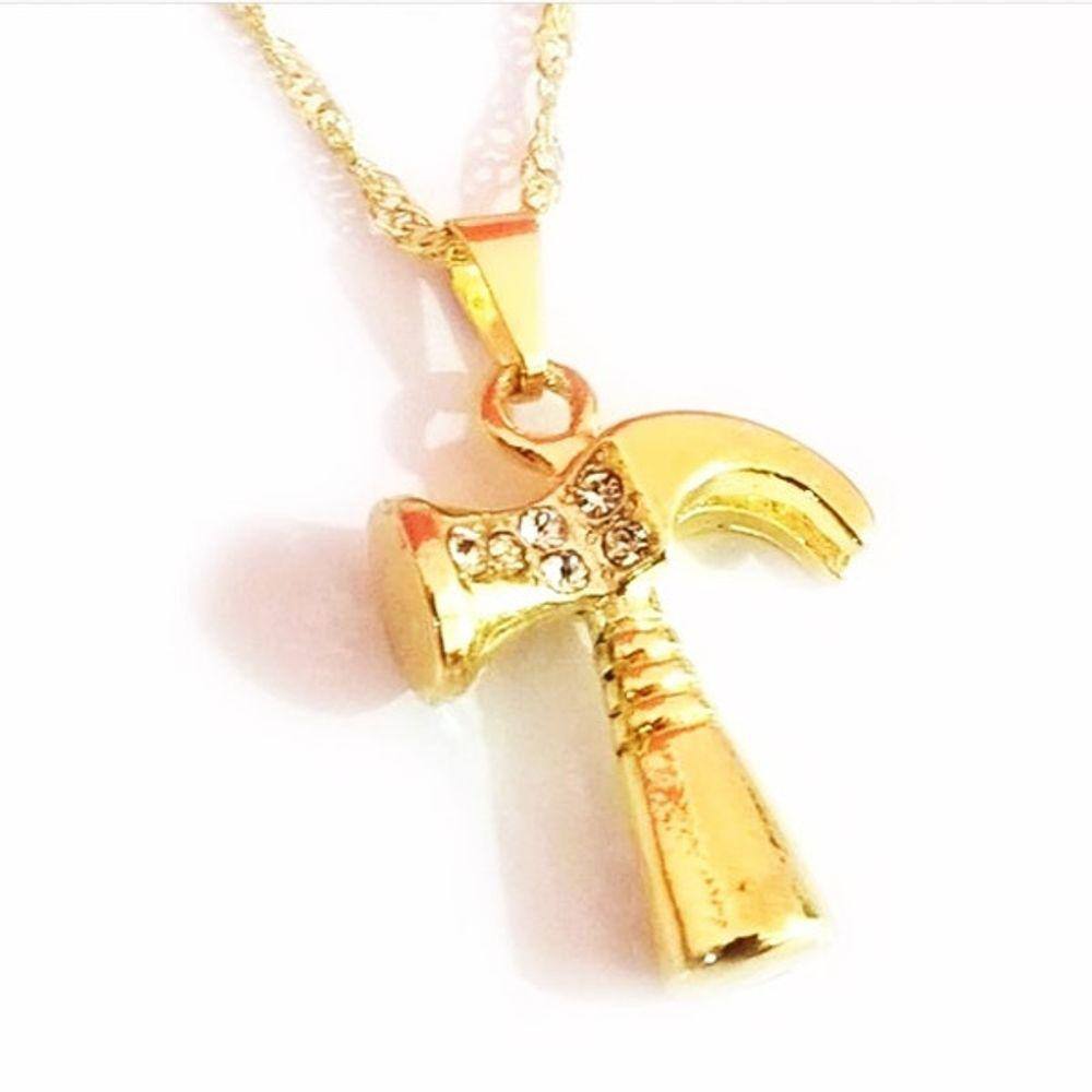 Colar Cordão Gargantilha Martelo Folheado 18k