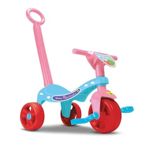 Triciclo infantil meninas mototico rosa 2 em 1 pedal E haste