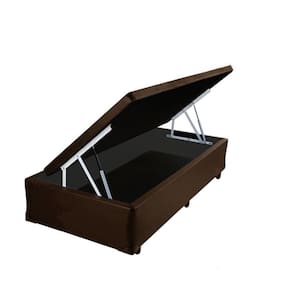 Cama Box Baú Solteiro Confort AColchões Síntetico Marrom
