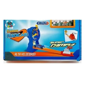 Infantil Pista Com 1 Carrinho De Ferro E Lançador - Azul