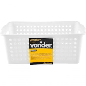 Cesto Plástico Organizador 6 Kgf Branco Vonder