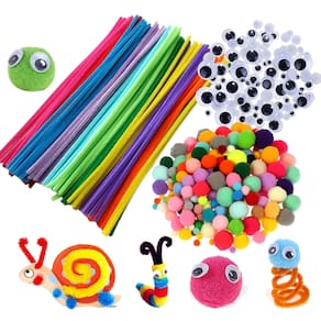 Kit Montessori Limpador De Cachimbo + Pompons + Olhinhos