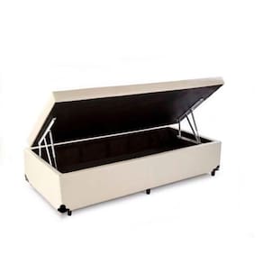 Cama Box Baú Solteiro Sleep Home AColchões Síntetico Bege 41x88x188