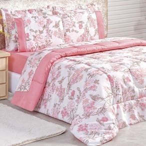 Edredom King 3 Peças Rosa