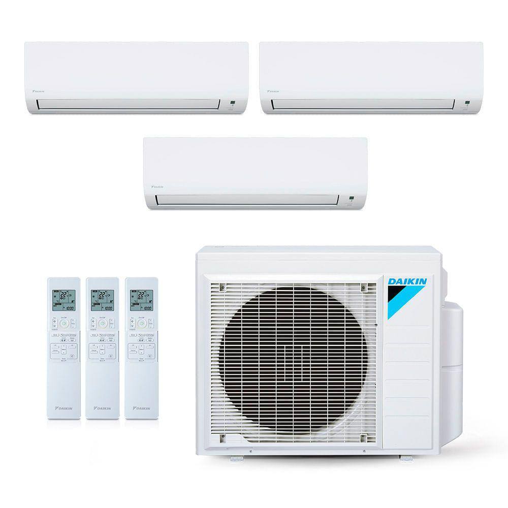 Ar-Condicionado Multi Split Inverter Daikin 34.000 BTUs (1x Evap HW 12.000 + 2x Evap HW 20.000) Quente/Frio 220V - 220V