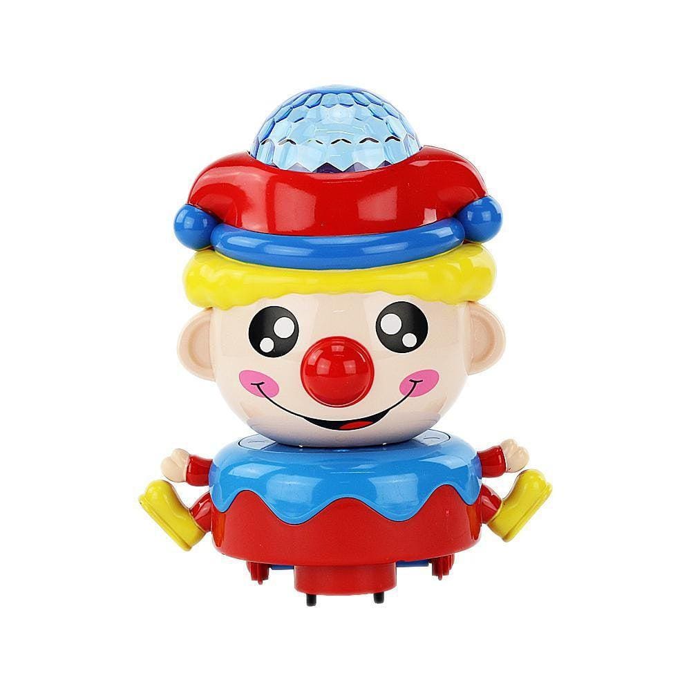 Brinquedo Palhacinho Musical Gira Gira 360º Emite Luz E Som
