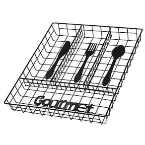 Porta Talher Gaveta Aramado Gourmet Black 4 Divisorias 32X26