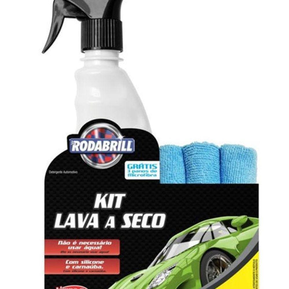 Lava A Seco Rodabrill + 3 Panos De Microfibra