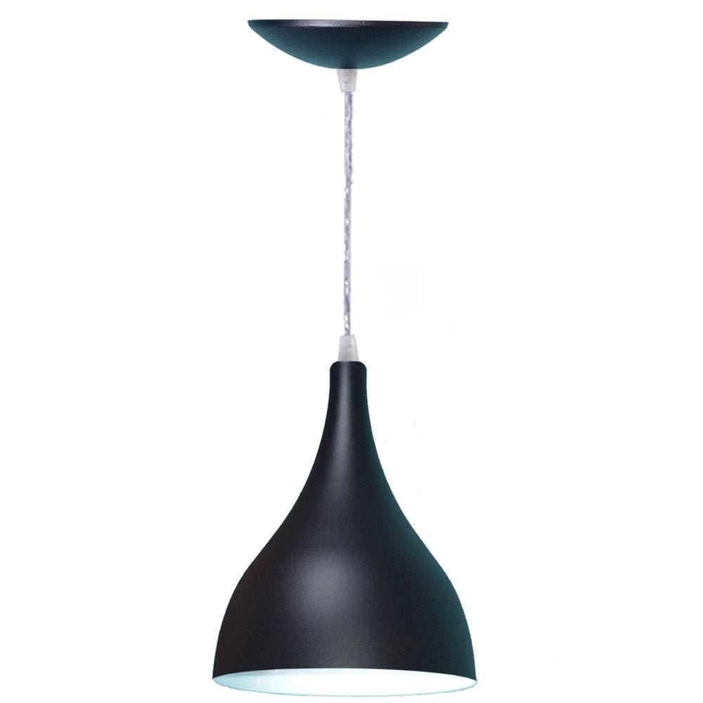 Lustre Pendente Balcão Cozinha Americana - Preta Fosca