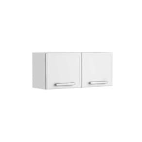 Armário Aéreo Multiuso Cozinha Lavanderia 2 Portas Branco