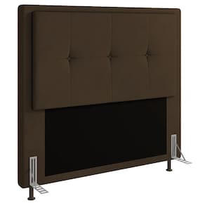 Cabeceira Ametista Cama Box King 195cm Suede Marrom