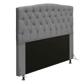 Cabeceira Greta Cama Box Queen 160cm Linho Cinza
