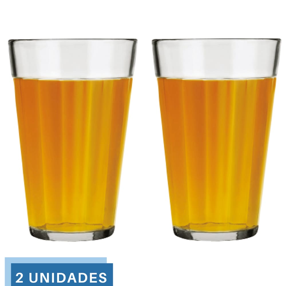 Jogo 2 Copo Americano Long Drink 450ml Vidro Cerveja Nadir