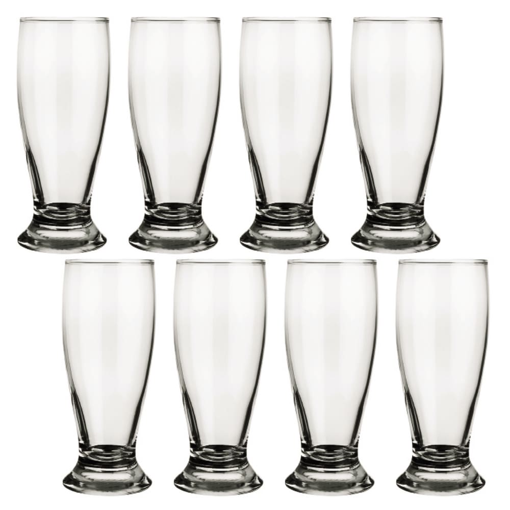 Conjunto 8 Copos Vidro 200ml Munich Chopp Transparente Nadir