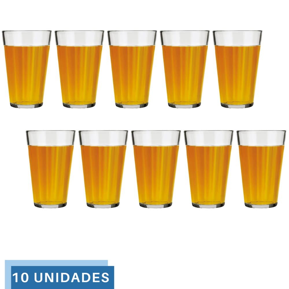 Jogo 8 Copo Americano Long Drink 450ml Vidro Cerveja Nadir