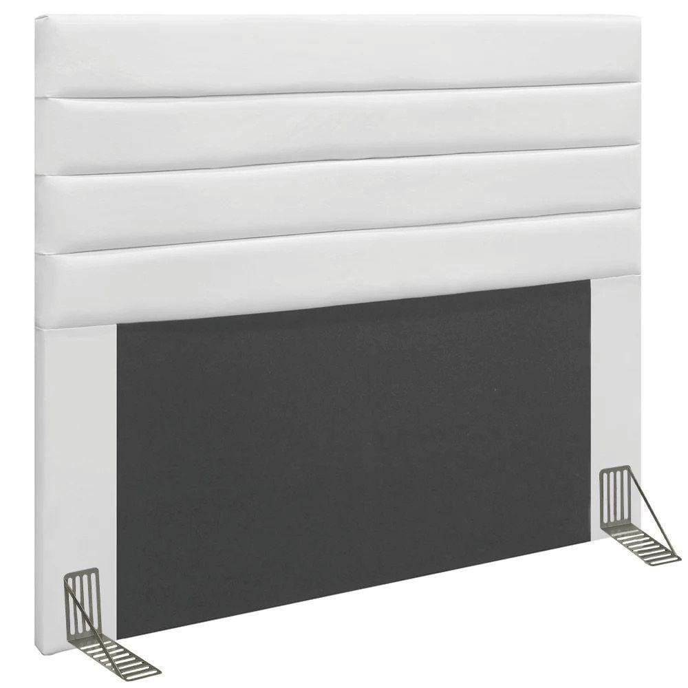 Cabeceira Rubi Cama Box Casal 140cm Corino Branco