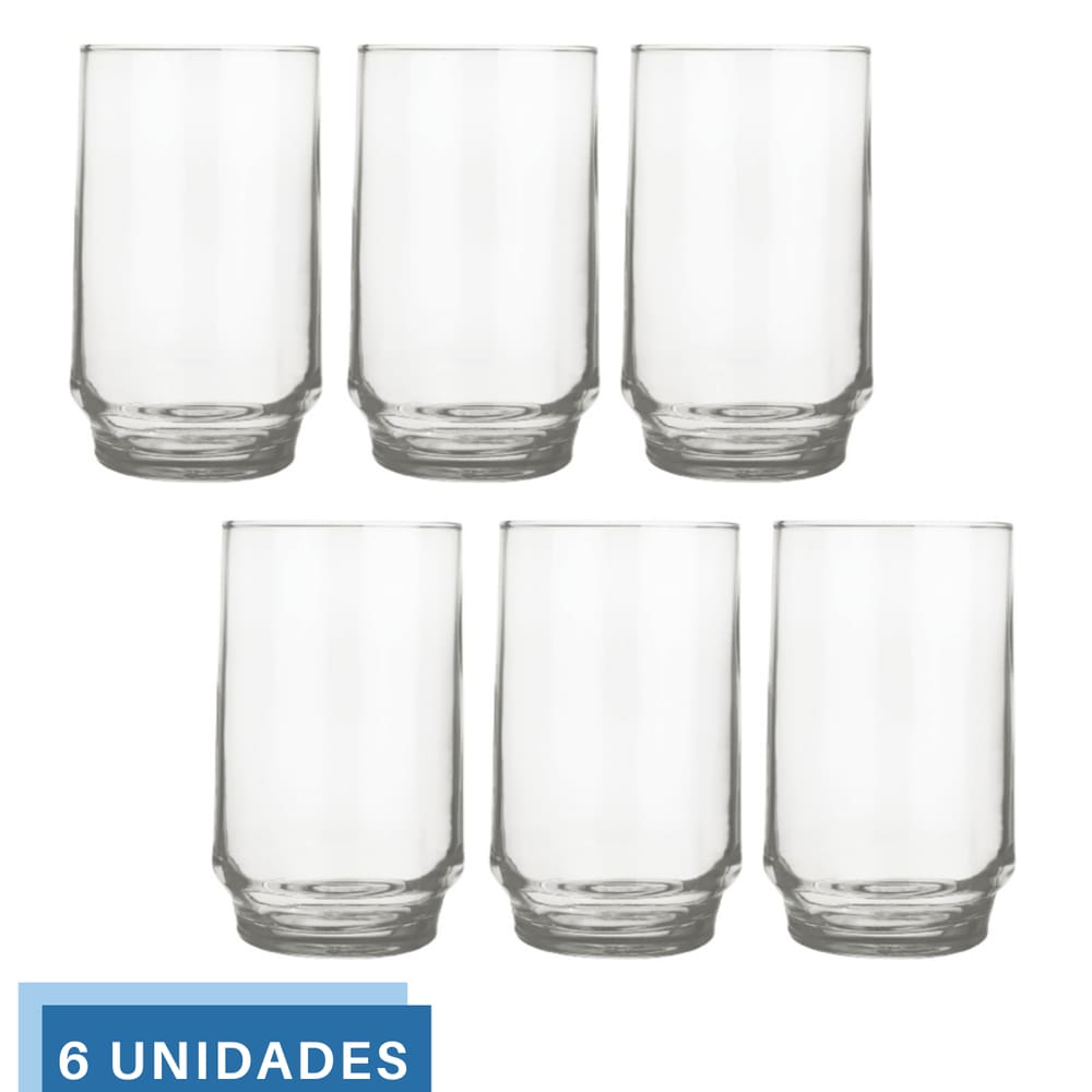 Jogo de Copos Liso Lights Nadir 6 Unidades 300ml