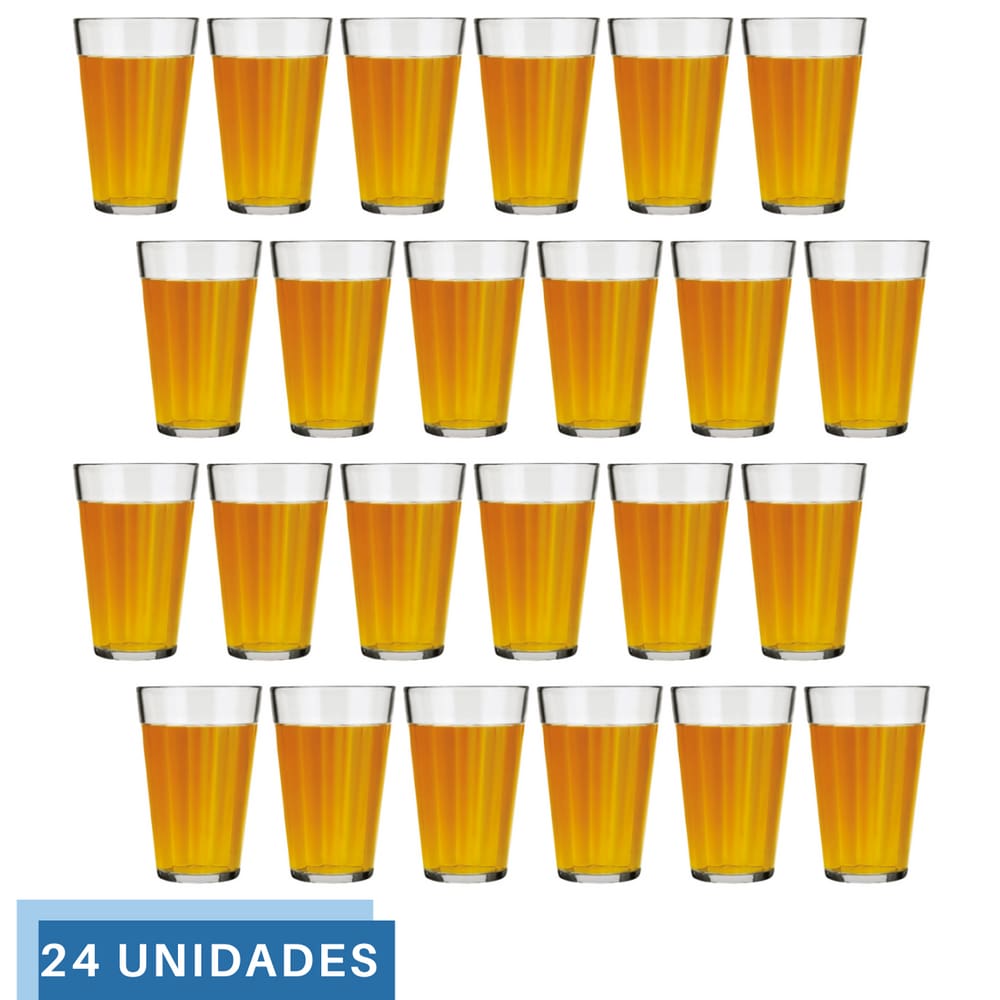 Jogo 24 Copo Americano Long Drink 450ml Vidro Cerveja Nadir