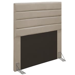 Cabeceira Rubi Cama Box Solteiro 90cm Suede Bege