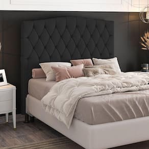 Cabeceira Greta Cama Box Casal 140cm Suede Preto