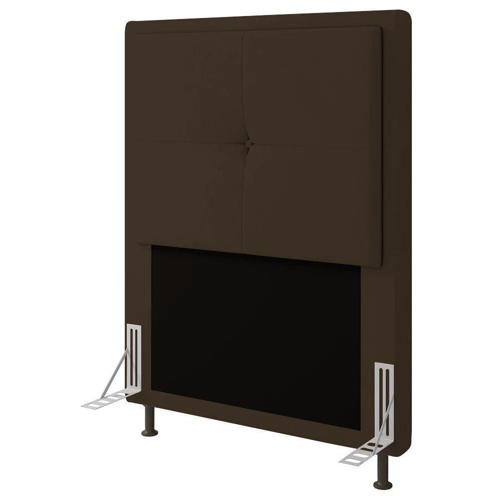 Cabeceira Ametista Cama Box Solteiro 90cm Suede Marrom