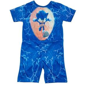 Roupa Fantasia Sonic Infantil Menino Azul Com Máscara