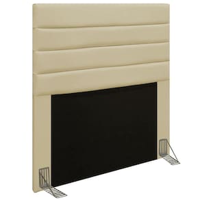 Cabeceira Rubi Cama Box Solteiro 90cm Corino Bege