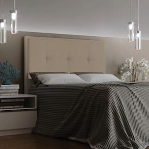 Cabeceira Ametista Cama Box Casal 140cm Suede Bege