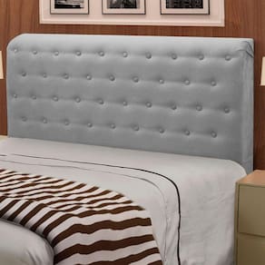 Cabeceira Cama Box Solteiro 90cm Suede Cinza