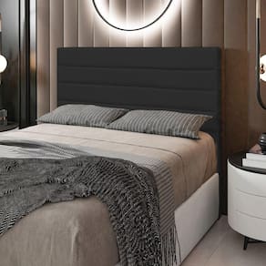 Cabeceira Rubi Cama Box King 195cmino Preto