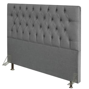 Cabeceira Diamante Cama Box King 195cm Linho Cinza