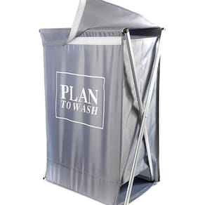 Cesto De Roupas Dobrável Cinza Deluxe Com Tampa 63 X 38