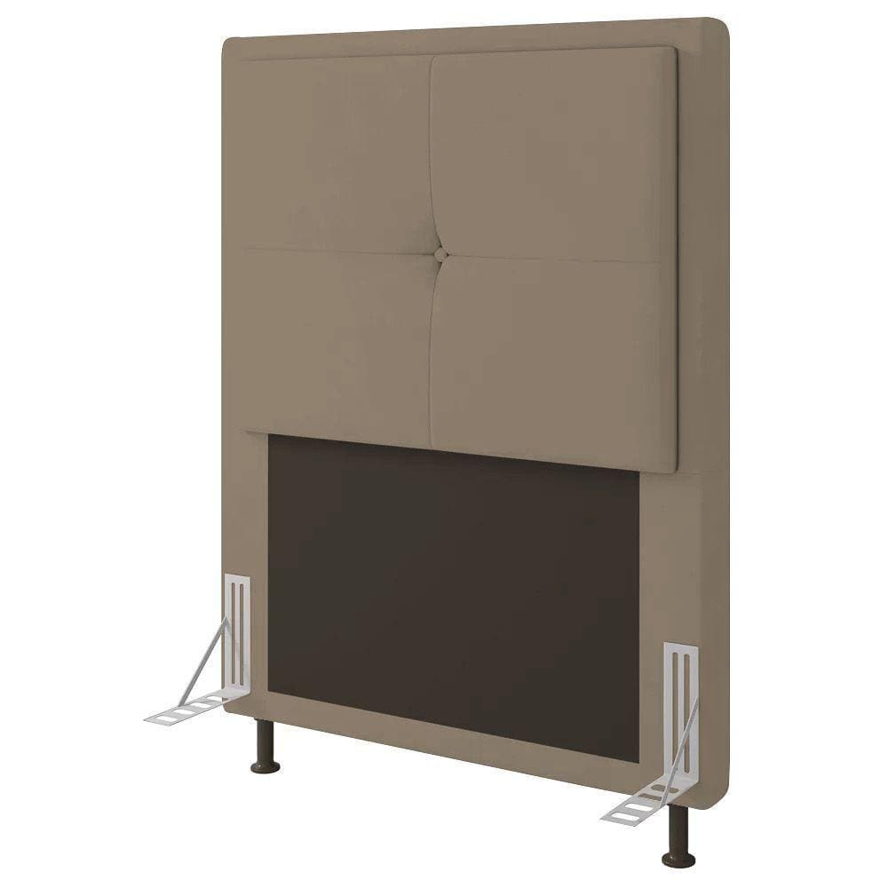 Cabeceira Ametista Cama Box Solteiro 90cm Suede Bege