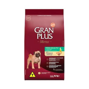 Gran Plus Menu Cães Adultos Light Mini Frango E Arroz 10,1Kg