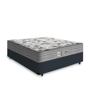 Cama Box Viúva Tecido Sintético Preto com Colchão de Molas Ensacadas Evolution - Probel - 72x128x188