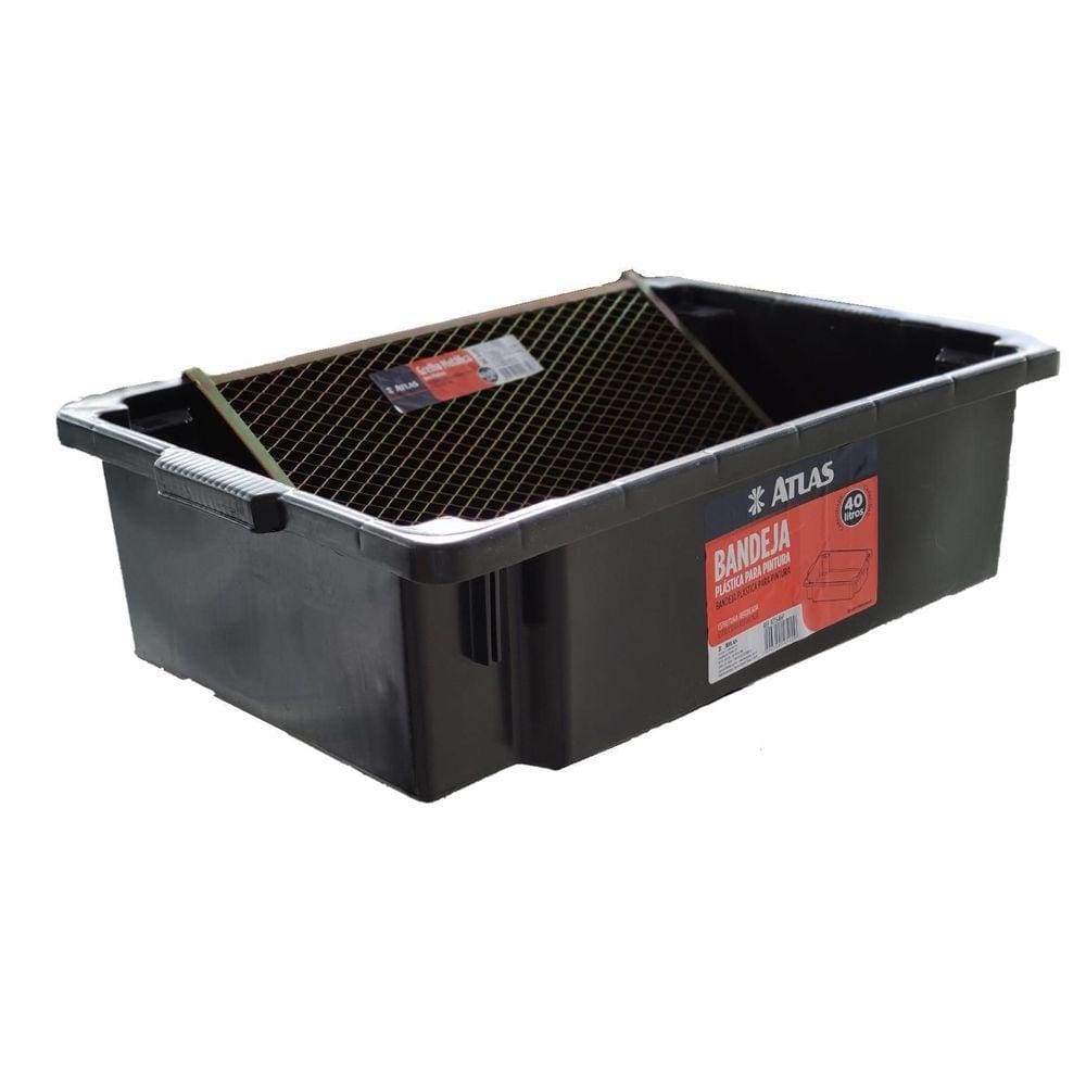 Bandeja Caçamba Pintura 40L + Grelha Rolo Duplo 46Cm Atlas