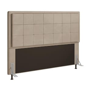 Cabeceira Onix Cama Box Casal 140cm Suede Bege